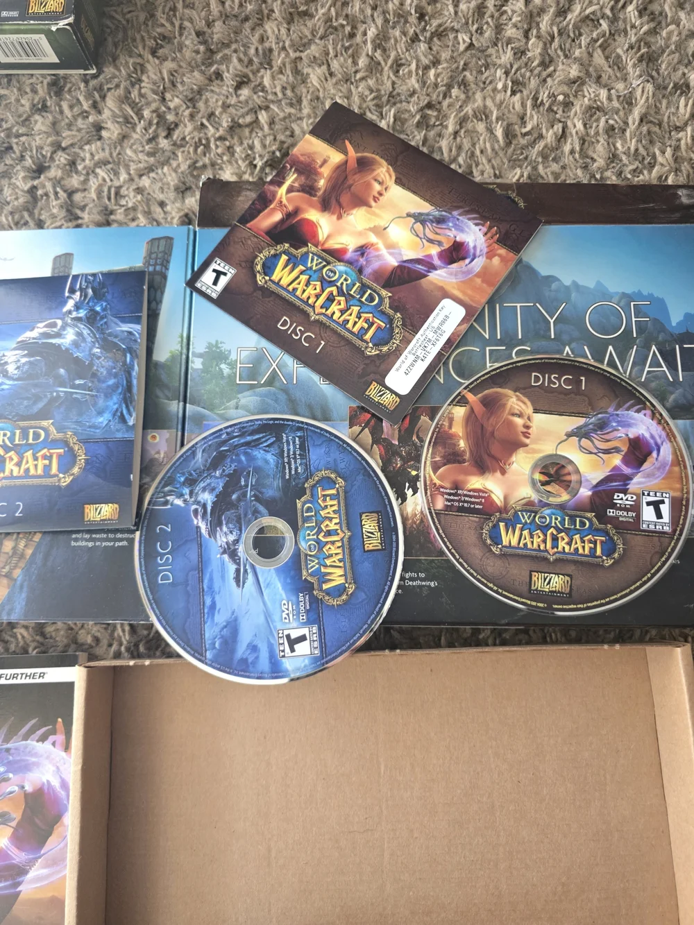 Original World of Warcraft PC Game Lot Expansions Discs Blizzard WoW Bundle